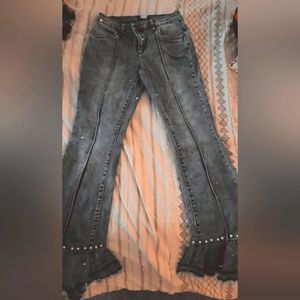 Bell Bottom Jean's with pearl accents